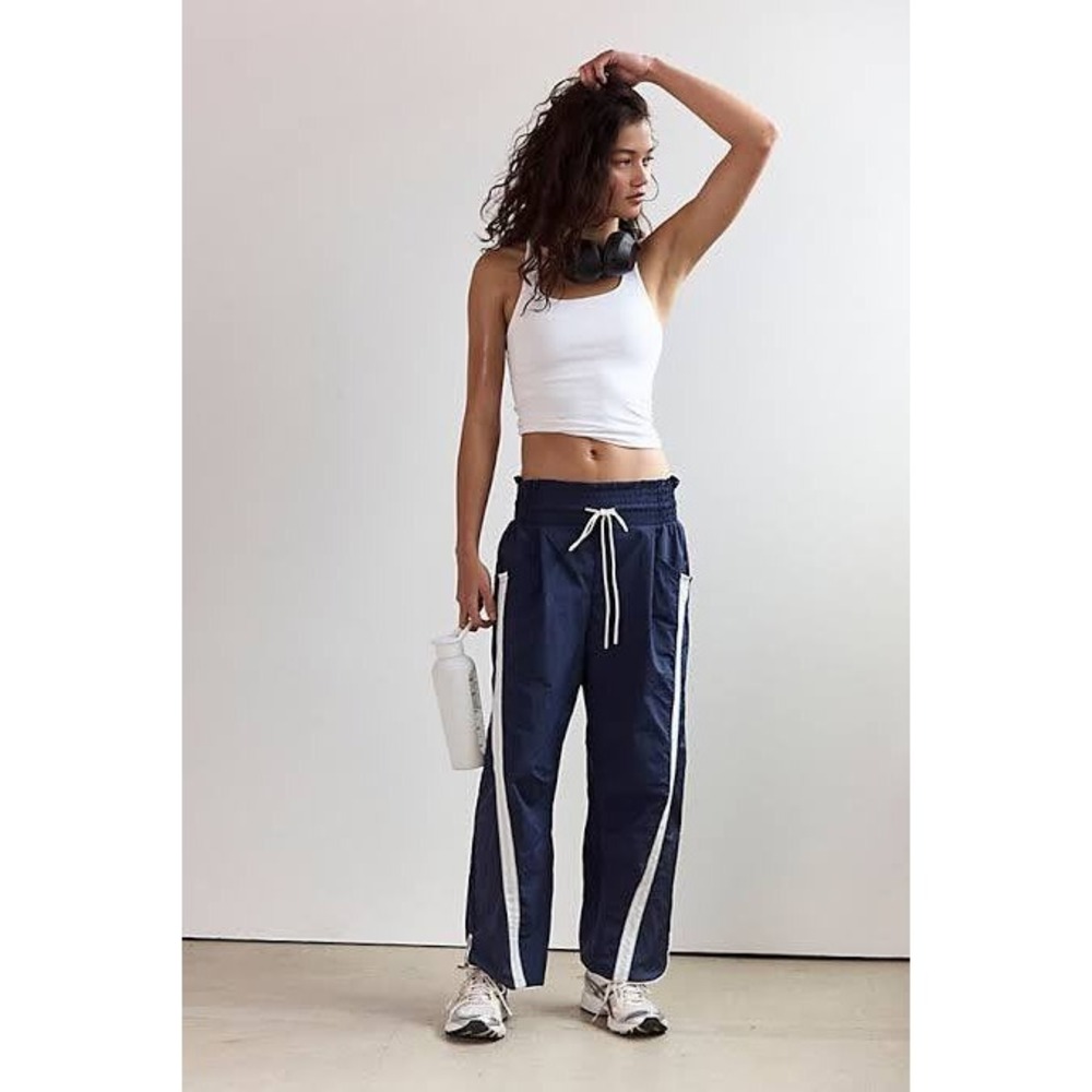 FP Movement Champ Is Here Track Pant Navy Blue White Stripe Large